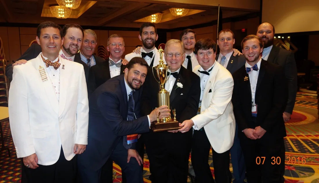 Delta Chi members receiving a chapter award